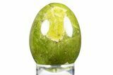 Polished Green Epidote Egg - Mexico #309094-1